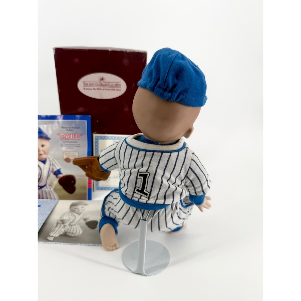 Ashton Drake Yolanda Bello Paul Baseball Porcelain Doll Precious Playmates Box - Picture 3 of 4